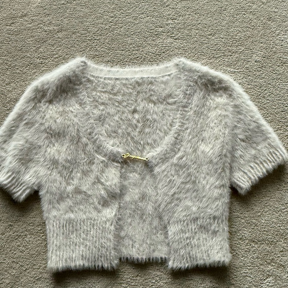 Elegant White Fuzzy Sweater